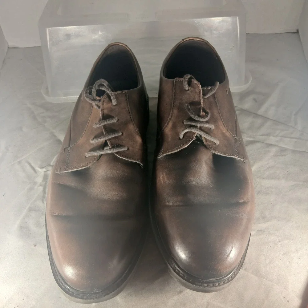 Ecco Vitrus‎ Mens Brown Leather Derby Oxford Shoes Size 44 EU 10 US 640504